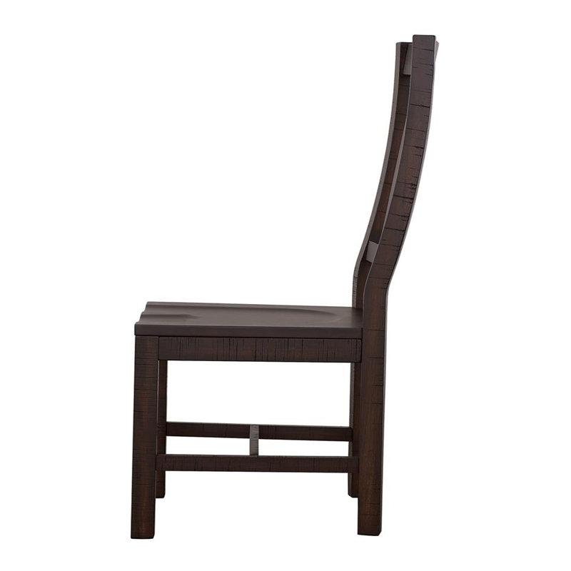 Chaise d'appoint à dossier en lattes brun Ohrmund