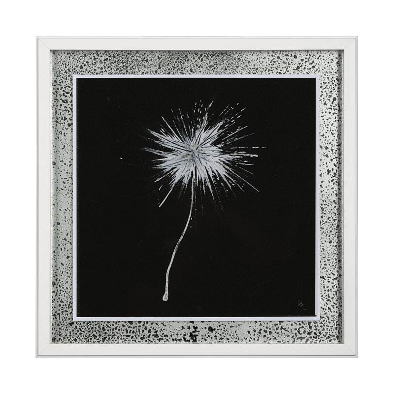 Flora III a Hand Embelished Textured Framed Art Print Matted under Glass