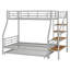 Lit superposé simple au-dessus de double - gigogne et escalier de rangement inclus-121097063