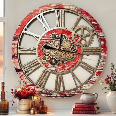 Horloge murale surdimensionnée ronde de 36 po pour le salon avec la collection America