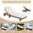 79'' Outdoor Acacia Wood Reclining Chaise Lounge with Integrated Side Table and Headrest-1611110273