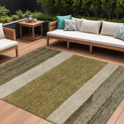 Tapis extérieur lavable abstrait ivoire et gris 8 pi x 10 pi café