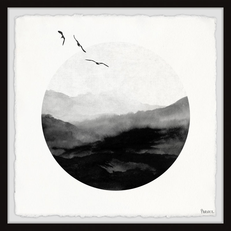 « round mountain ondulations », reproduction encadrée, H 12 po x l 12 po x P 1,5 po