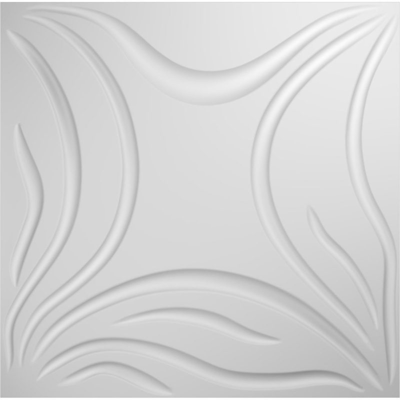White Textured 3D PVC Wall Panels, 19.63" x 19.63", 50-Pack