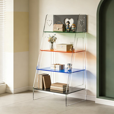 Stylish Acrylic Step Display Shelf Bookcase