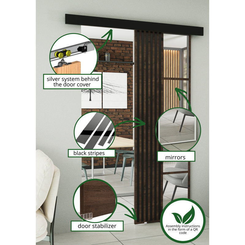 DOOR MOLI 1, 62cm x 205cm, Dark Ash