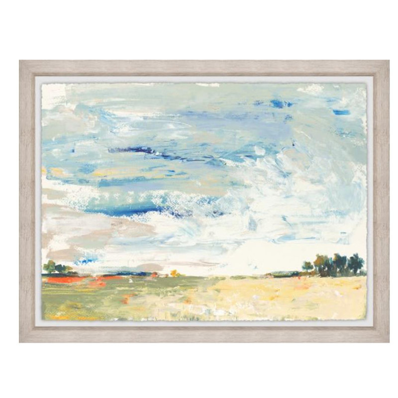 Sunny Pasture Print by Sara Brown, 24" H x 33" W x 1.5" D, Glass Coat