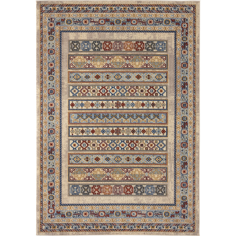 Tapis rouge / beige / brun tissé à la machine Moloney, Rectangle 7 pi 9 po x 10 pi 2 po