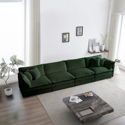 Free Combination Modular Sofa Free,4 Seater Sofa Comfy Chenille Fabric,Sectional Sofa Couch,Chenille