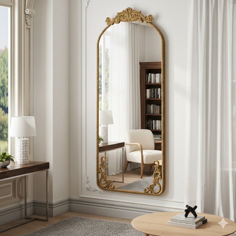 Hanging Wall Mounted Mirror, Bronze
