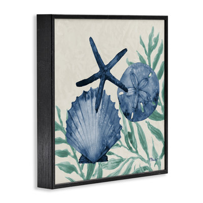 Tampico coquillages en giclée bleue, design par Paul Brent