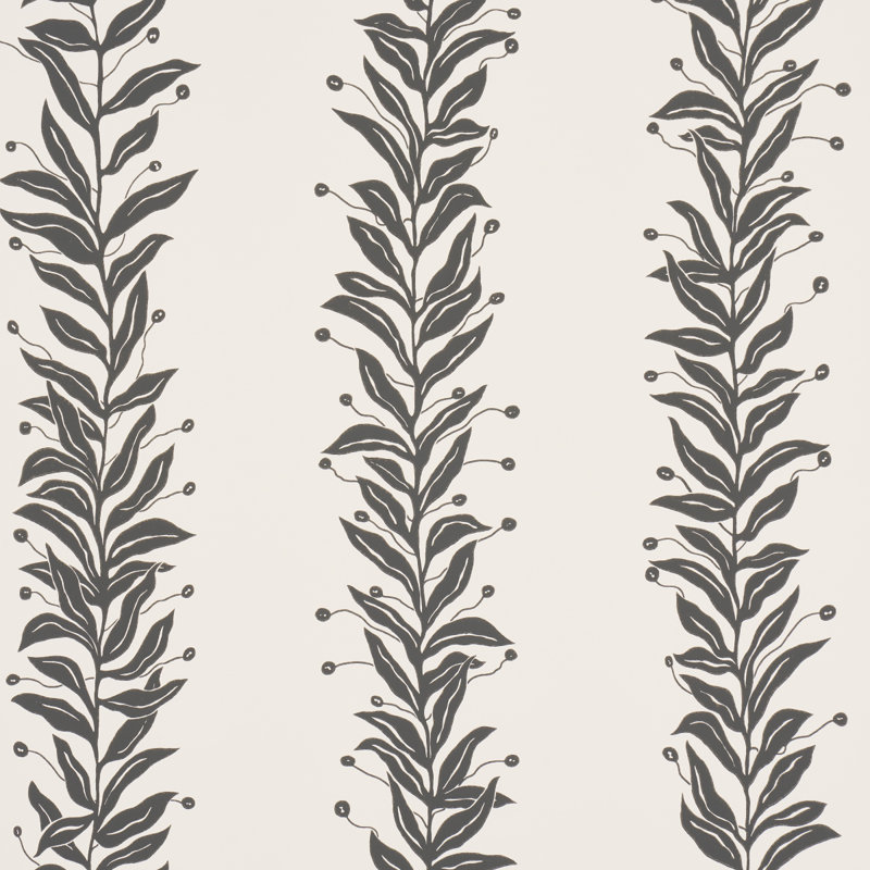 Papier peint à rayures Schrilacher X Marian Mcevoy Tendril, Noir/crème