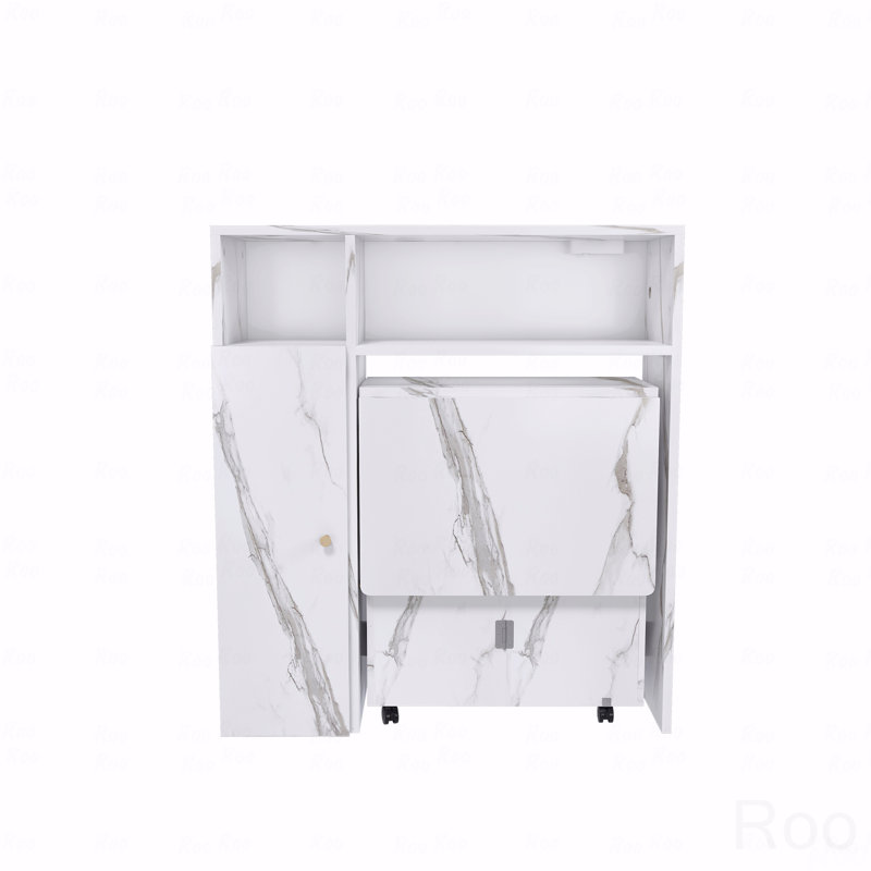 Table de salle à manger pliante multifonctionnelle avec buffet mural et rangement