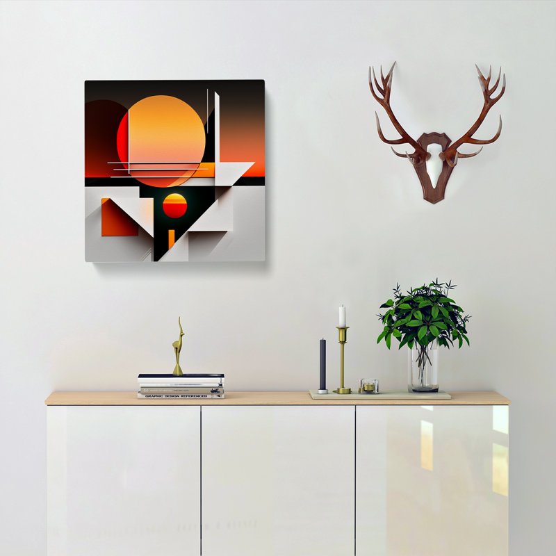 Sunset Suprematism - Wrapped Canvas, 35cm H x 35cm W x 3cm D