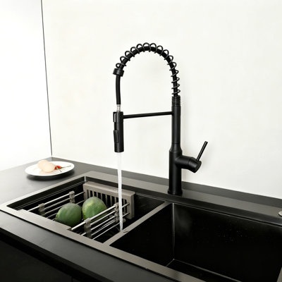 Nayeli High Arc One-Handle Pull-Down Classic Kitchen Faucet, Supply Line Included, Matte Black