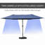 Parasol d'extérieur rectangulaire en acier de 15 pi avec base, protection solaire et manivelle pour terrasse-454602008