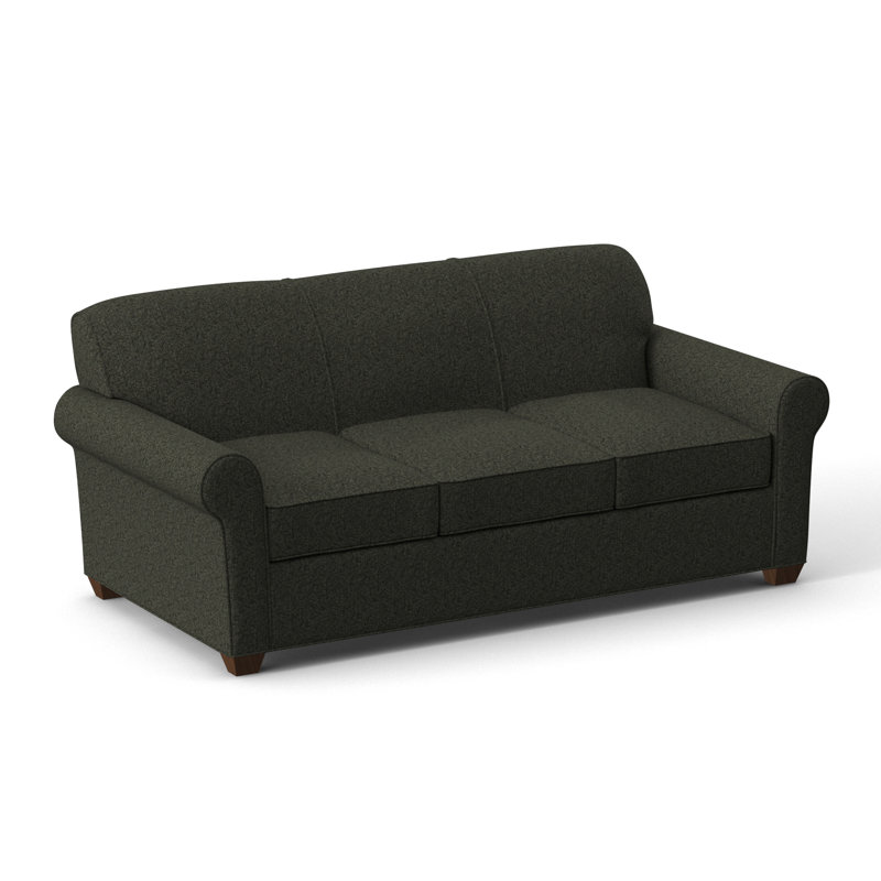 Finn 83" Rolled Arm Sofa Bed with Reversible Cushions, Montana Walnut, Dorset Charcoal, Innerspring