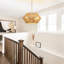 Lustre tambour en rotin tissé à la main à 5 lumières à intensité variable pour îlot de cuisine-696069345