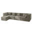 Canapé modulaire en chenille désossé de 130 po avec repose-pieds Horgan, canapé modulaire en mousse à compression, siège profond sans assemblage-132905138