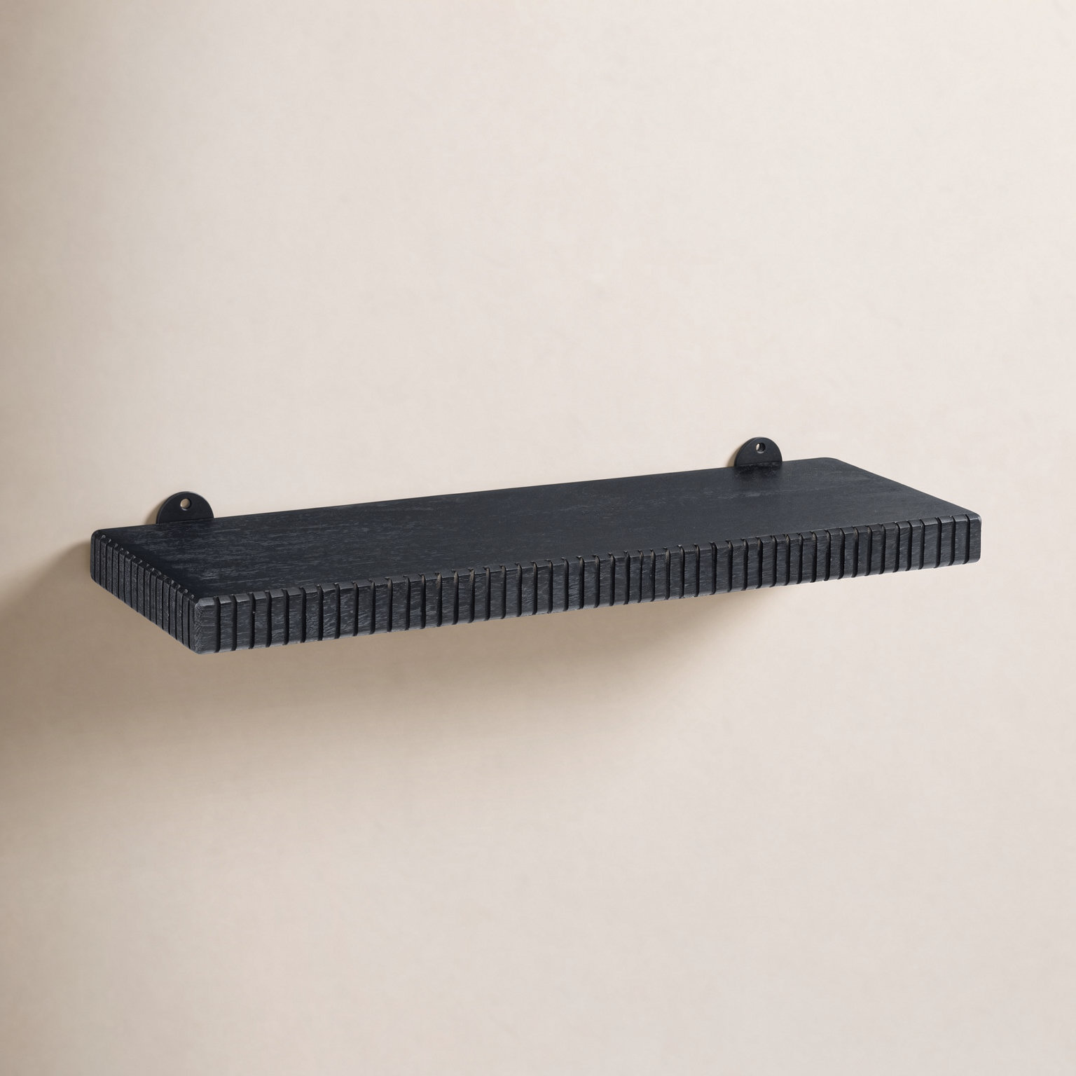 Urbana 36" Solid Wood Floating Shelf, 1.5" H x 24" W x 8" D, Black