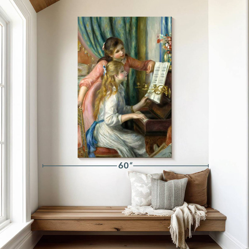 Abarca Two Young Girls At The Piano, 51" H x 34" W