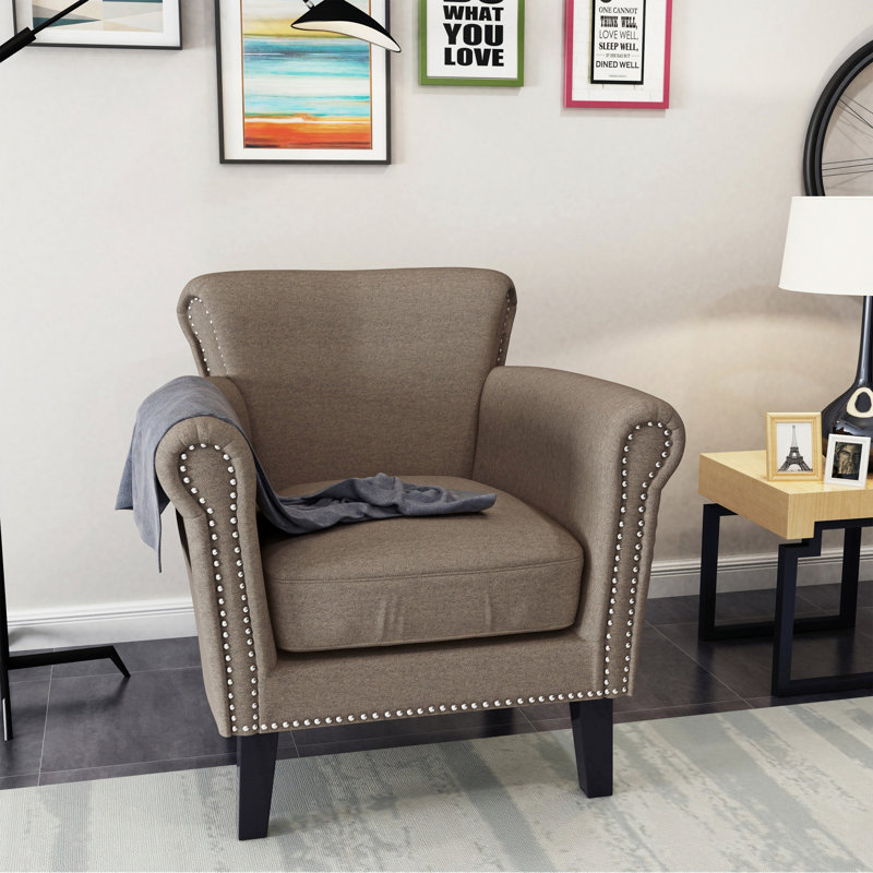 Chaise d'appoint simple, chaise rembourrée d'intérieur, Café clair