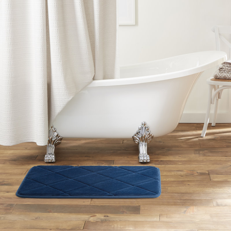 Haruhi Non-Slip Bath Mat, Blue, 22" W x 36" L