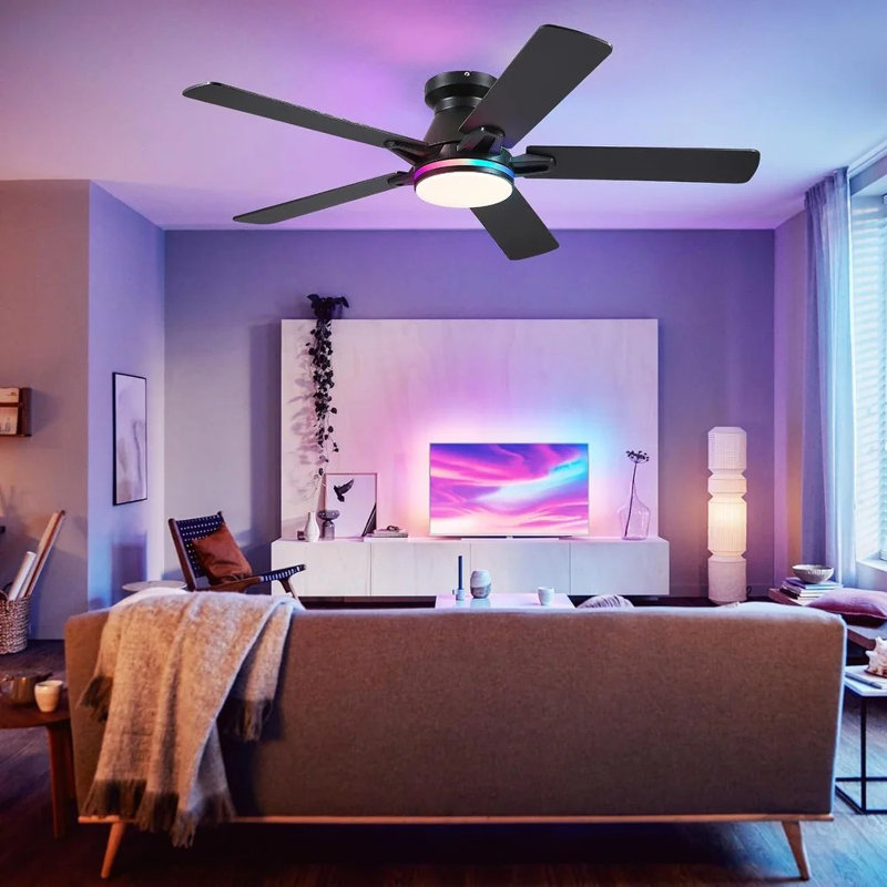Ventilateurs de plafond encastrés noirs 46 ", 46 pouces de large