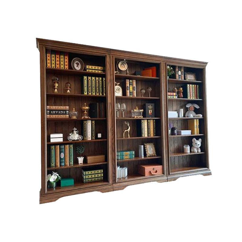 European-Style Simple Floor-To-Ceiling All-Solid Wood Combination Bookcase
