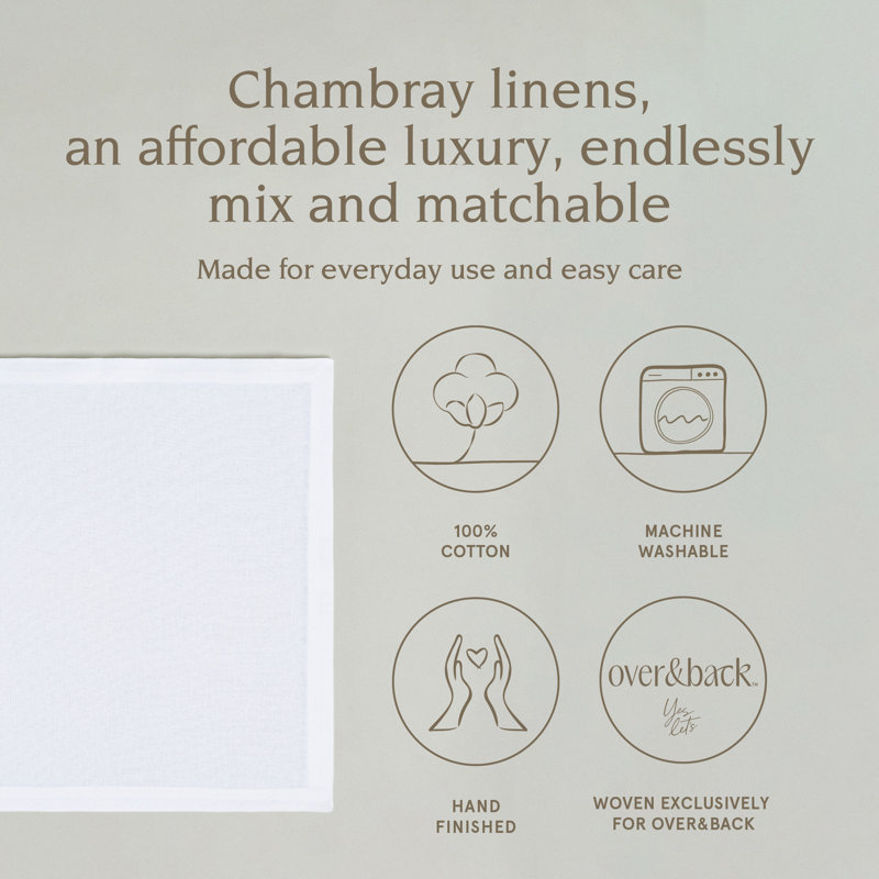 over&back Washed Cloth Napkins, White