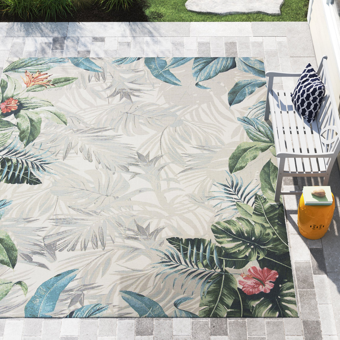 Anniston Washable Floral Indoor / Outdoor Rug Beachcrest Home™ Rug 