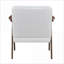 Fauteuil d'appoint contemporain en tissu gris ardoise pour adultes, siège en bois d'hévéa massif brun noyer