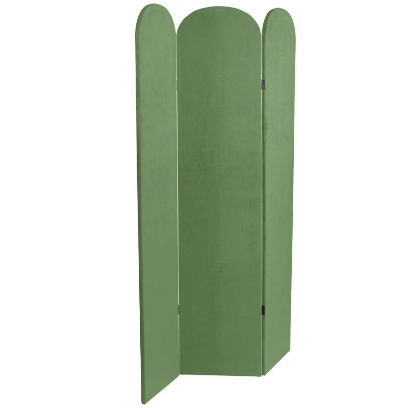Cloison pliante en velours 3 panneaux Wayt, Vert