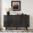 Sideboard Buffet Cabinet With 2 Sliding Tambour Doors And 3 Drawers