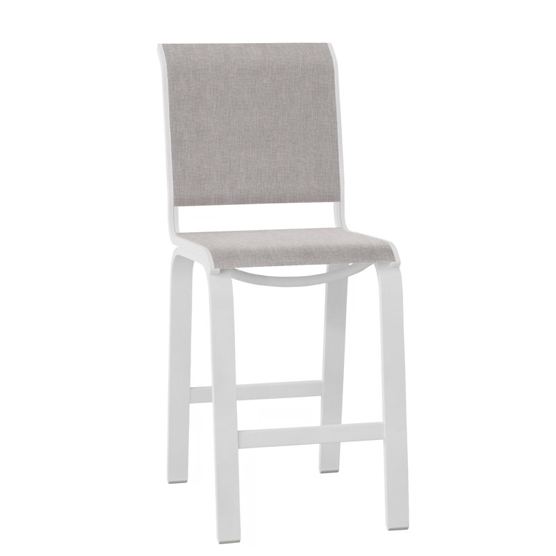 Holna Outdoor Stool, Textured White, Sand Dollar