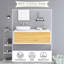 Armoire de salle de bain murale moderne 47 po, équipée d'un lavabo à surface solide, d'un corps d'armoire en panneau de fibres à densité moyenne et d'un tiroir à rebond automatique sans poignée-926194338