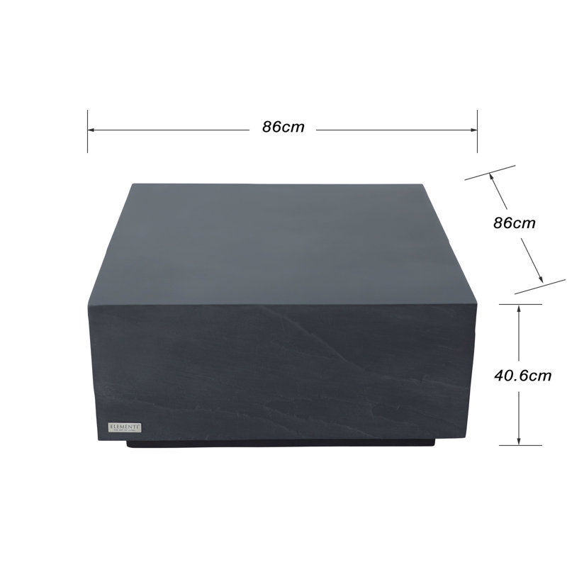 COLORADO Square Concrete Coffee Table 86 x 86 x 40.6 cm, Black
