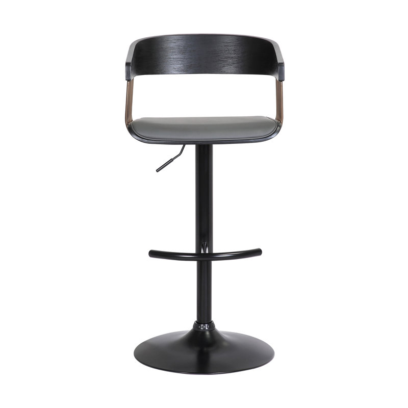 Tabouret de bar pivotant à hauteur réglable Fouke, Noir / Bronze doré, Gris