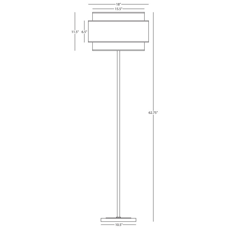 Lampe sur pied 62,75 po Decker, Laiton moderne, Gris perle