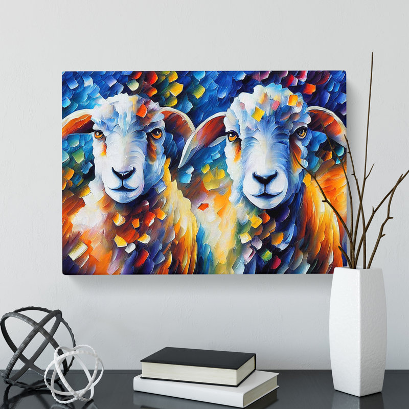 Sheep Painting Vol.2 Abstract - Wrapped Canvas, 35cm H x 50cm W x 3cm D