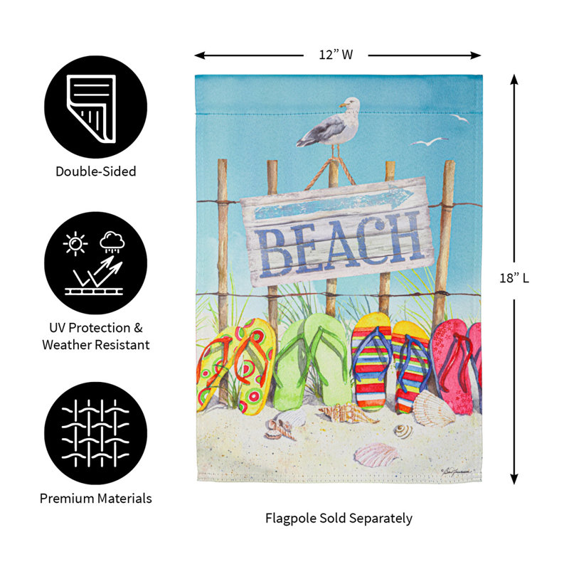 Drapeau de jardin Flip Flops on the Beach
