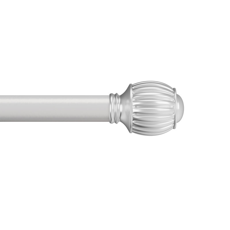 Ensemble de tringle à rideaux réglable jusqu'à 48 à 84 pouces, H 2,5 po x l 120 po x P 2,5 po, Argent