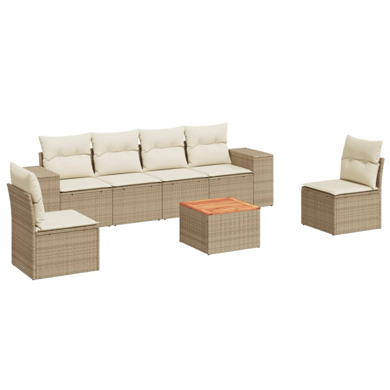 Ensemble de canapé de jardin modulaire en rotin PE 7 pièces Vidaxl