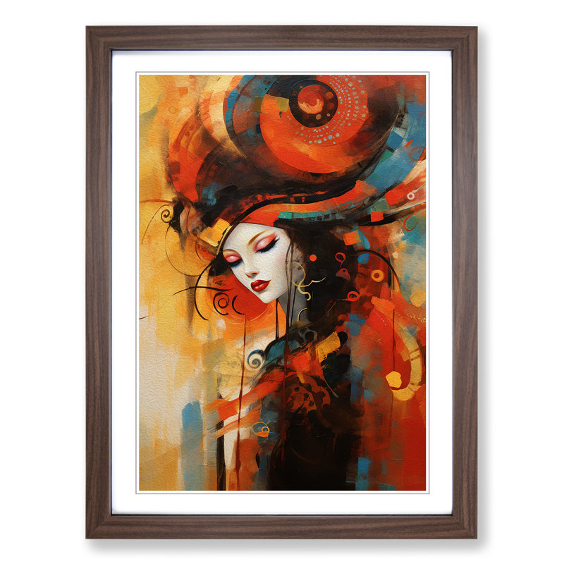 Single Picture Frame Print on Wood, 46cm H x 34cm W, Walnut Framed