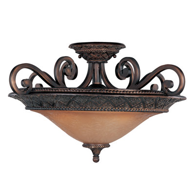 Hopson Glass Semi Flush Mount