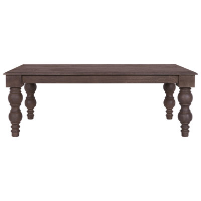 Braydan Solid Wood Coffee Table with Hand-Turned Legs – Coffee Brown