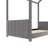 Twin Size Velvet House Bed Wood Bed, Gray-131616855