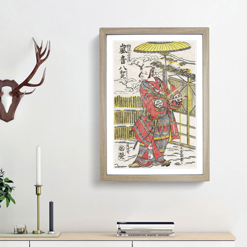 Arashi Otohachi I by Kitao Shigemasa - Single Picture Frame Painting, 45cm H x 33cm W x 2cm D, Oak Framed