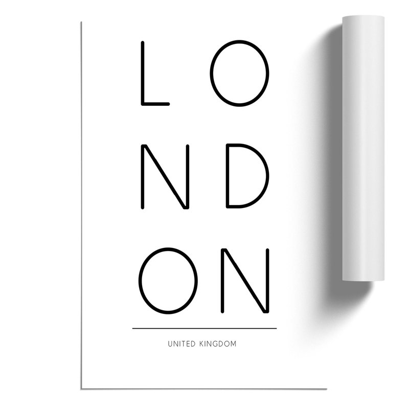 London United Kingdom - Frameless Print, 30cm H x 21cm W x 0.1cm D