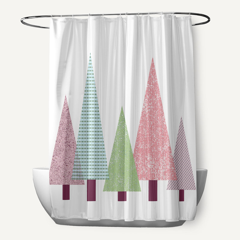 Rideau de douche Triangle Trees, Vert clair